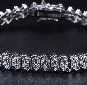 High-end_women_s_tennis_bracelet_in_sterling_silver_silver_clasp_perfect_gift