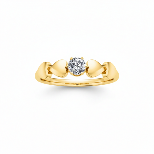 Gold heart ring - white background