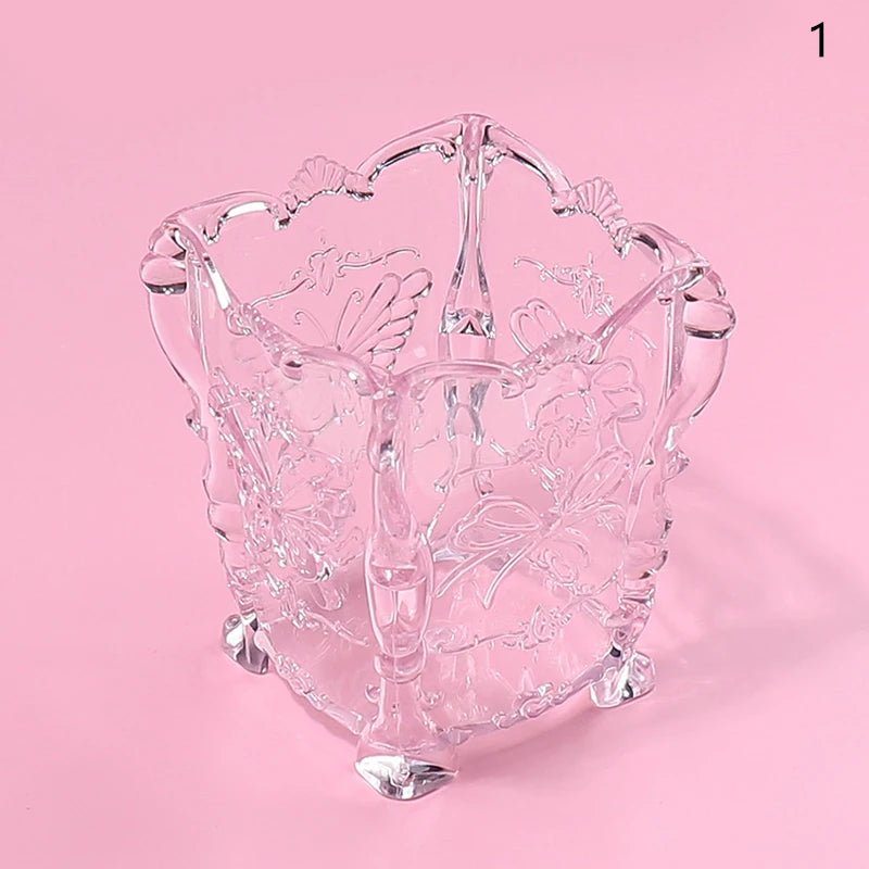 Butterfly Transparent Pink Brush Organizer - winterGreenbeatynzshop