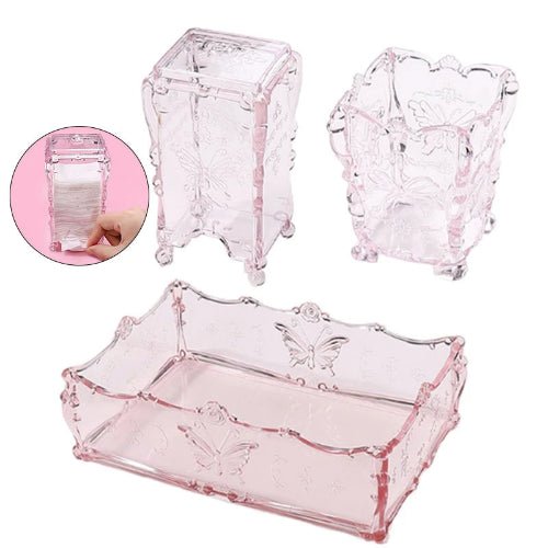 Butterfly Transparent Pink Brush Organizer - winterGreenbeatynzshop