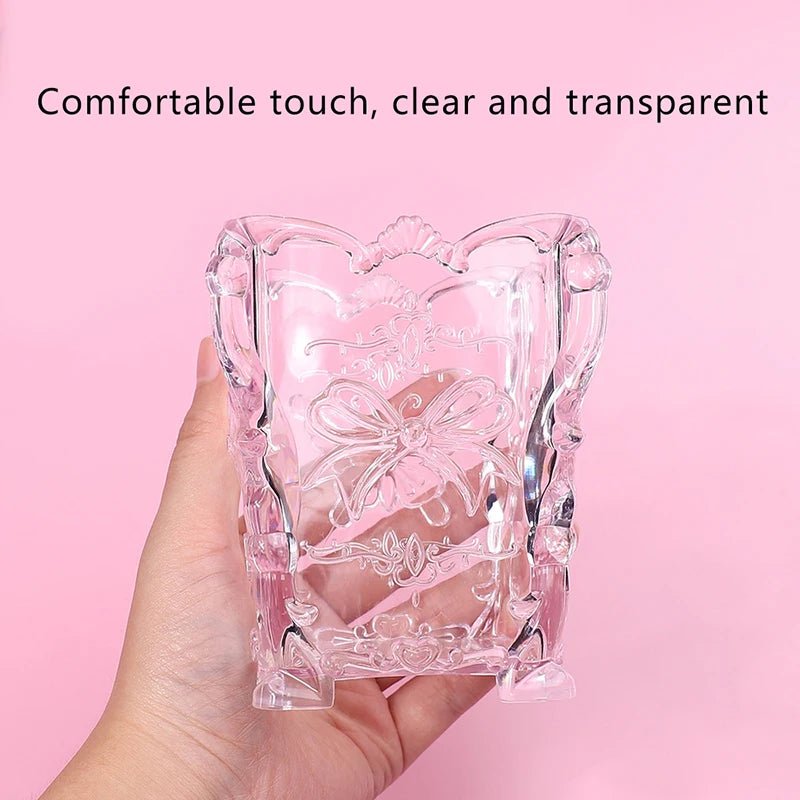 Butterfly Transparent Pink Brush Organizer - winterGreenbeatynzshop