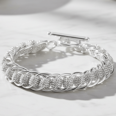 New 925 Elegant Bracelet Fashion Ford Vintage Braided - winterGreenbeatynzshop