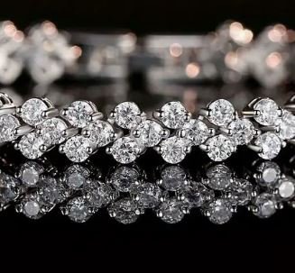 1.5 ct Moissanite Bracelet 925 Silver | with clip enclosure - winterGreenbeatynzshop