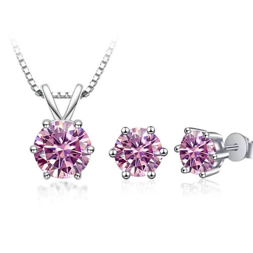 Sterling silver 3CT Moissanite Jewelry Set - winterGreenbeatynzshop