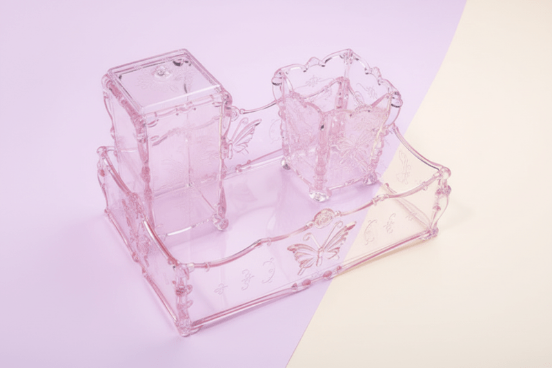 Butterfly Transparent Pink Brush Organizer - winterGreenbeatynzshop