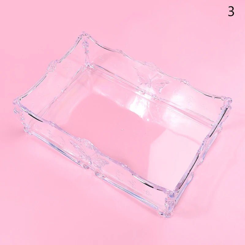 Butterfly Transparent Pink Brush Organizer - winterGreenbeatynzshop