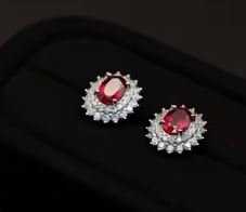 Ruby red earring layout