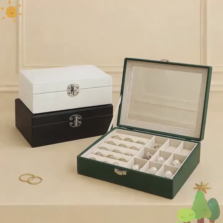 pc Jewelry Organizer Box with Vibrant Stained Glass Design