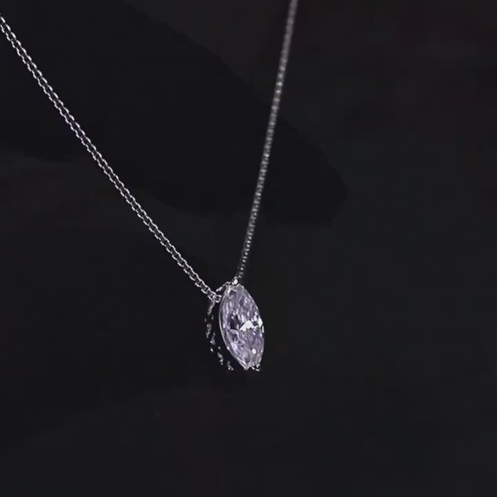 Sterling Silver Moissanite Water Drop Necklace Temperament